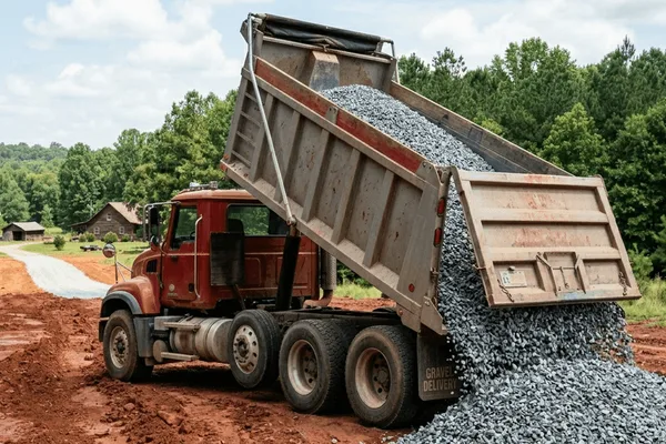 Gravel delivery and spreading in Waynesboro Georgia