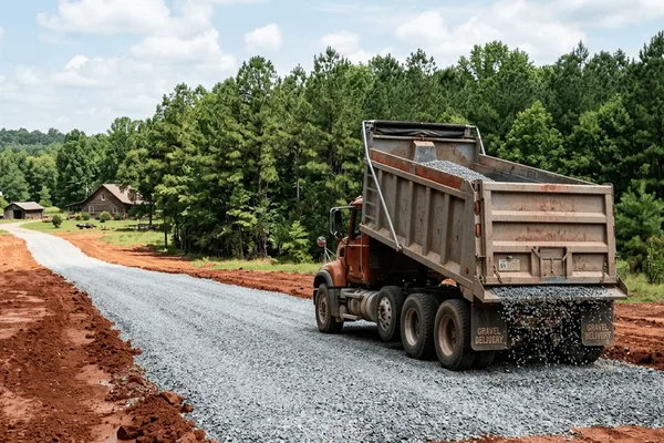 Gravel driveway installation in Burke County, Georgia